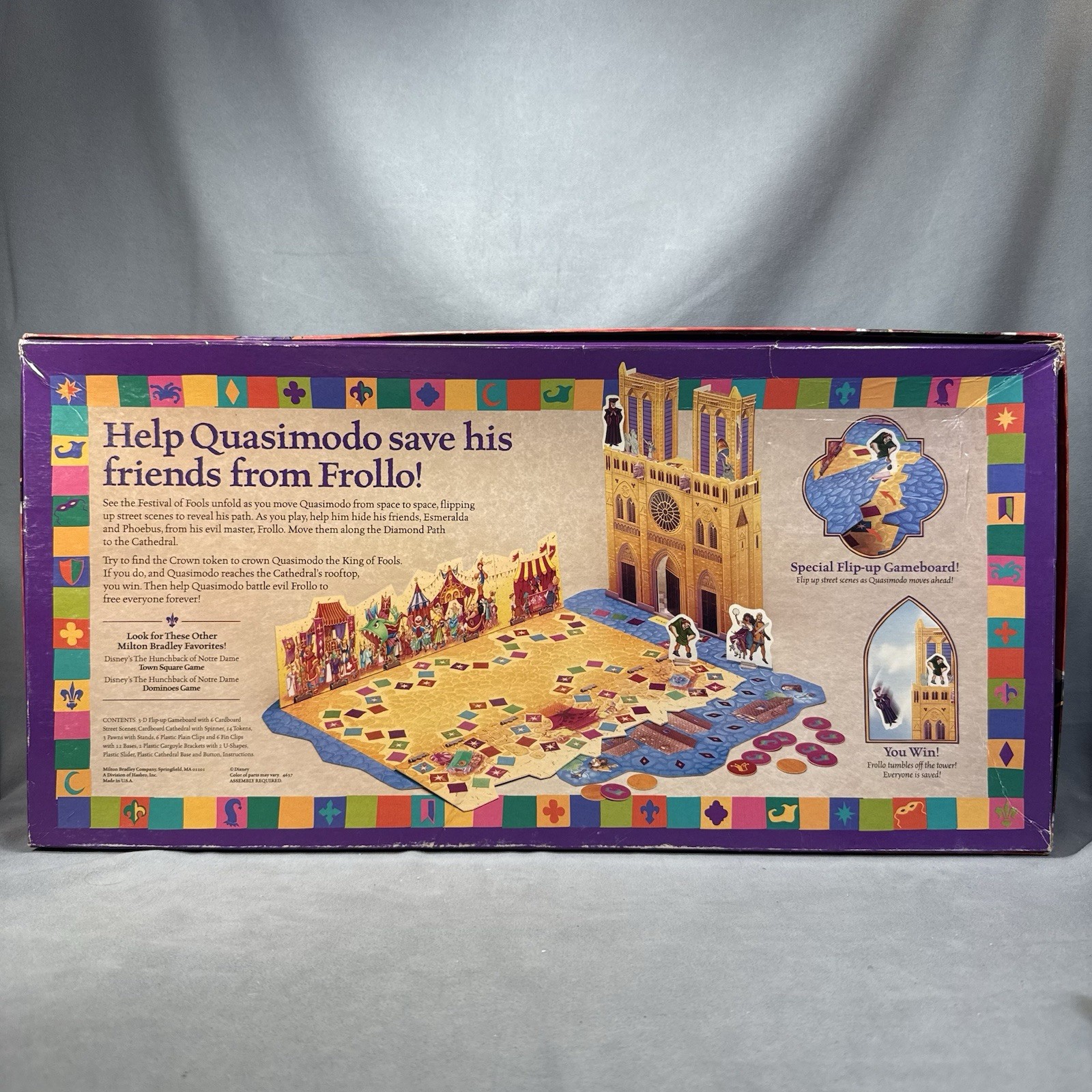 Milton Bradley 1995 Disney Hunchback of Notre Dame 3D Board Game NEW Open Box