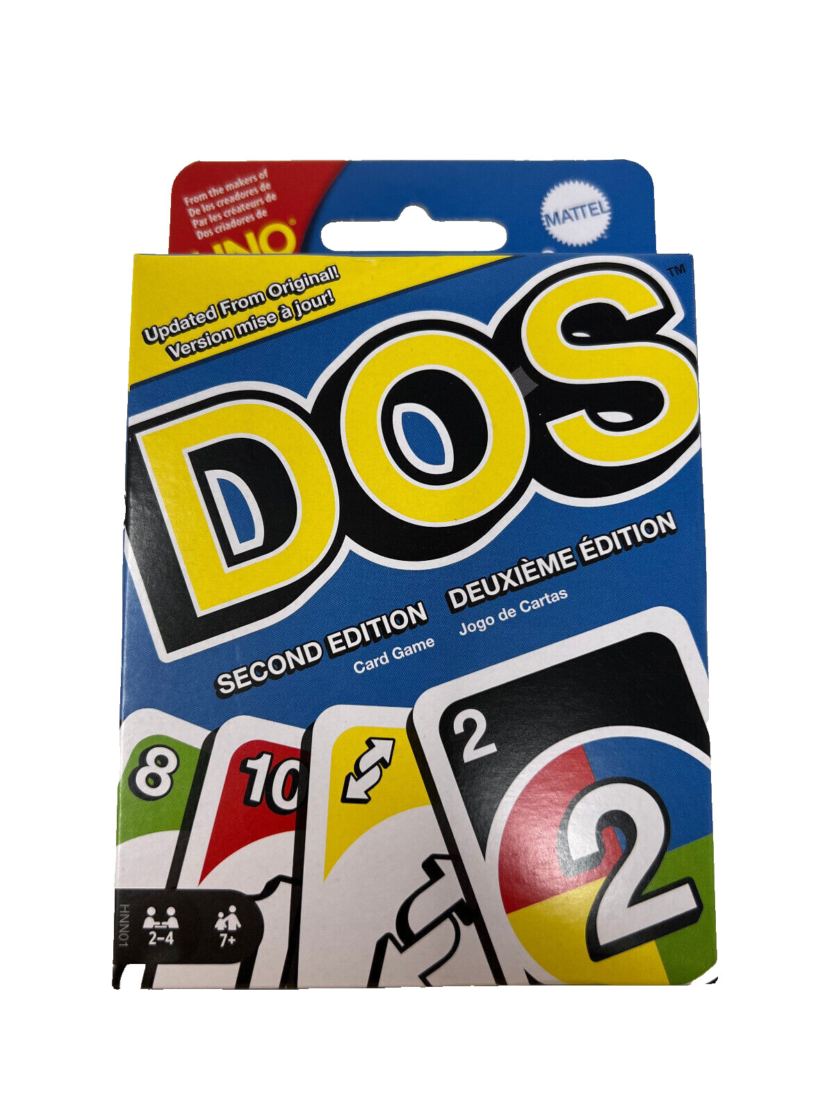 Mattel Uno Dos Second Edition Card Game for 2 to 4 Players Ages 7 Years and Up
