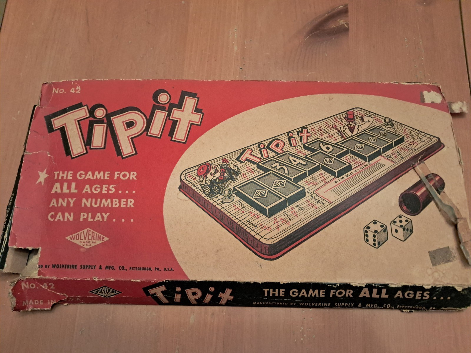 2 Vintage board games/tin toy Tipit by Wolverine & Fox and Hounds