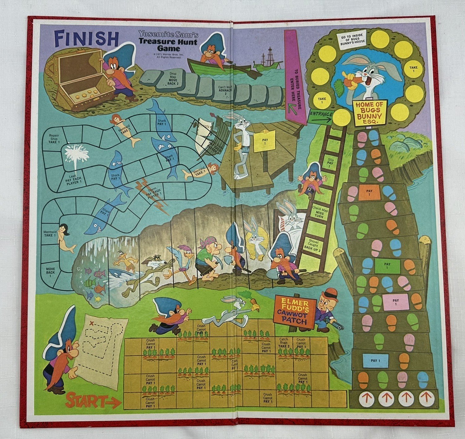 1971 Yosemite Sam’s Treasure Hunt Game by Whitman Complete in Great Condition