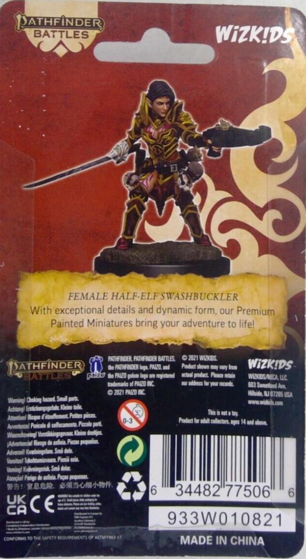PATHFINDER BATTLES FEMALE HALF-ELF SWASHBUCKLER PREMIUM MINIATURES EXP BRAND NEW