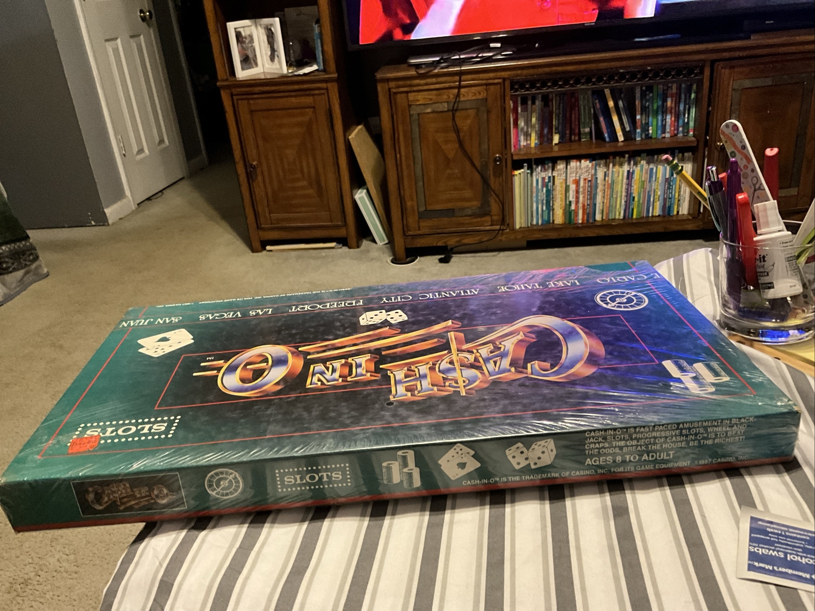 Ca$h In O Slots Board Game 1987 New Sealed 8 & UP FAST PACE GAME SLOTS, VINTAGE
