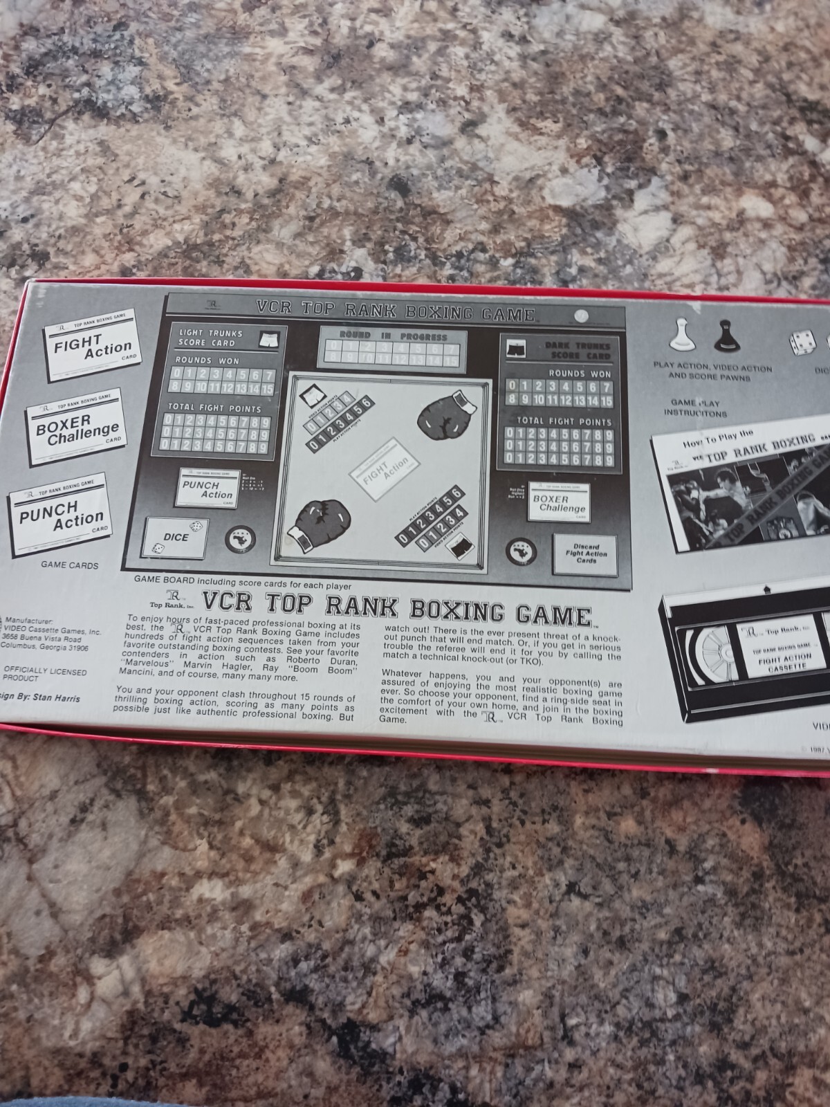Video Cassette Games Boardgame VCR Top Rank Boxing Open But Unpunched.