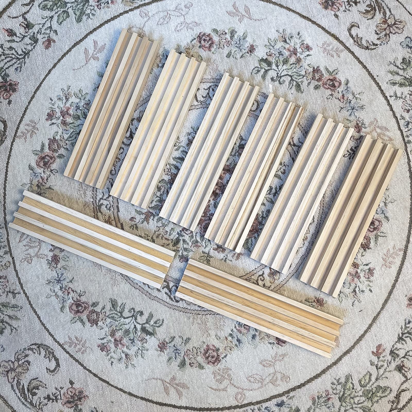 SUTIMSHE Wooden Domino Racks/Trays Set of 8 Natural 10 x 2.4 x 0.67 inches