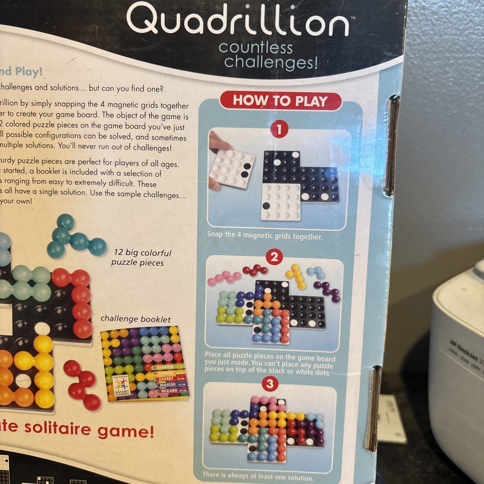 NEW! SEALED! Smart Games Quadrillion Magnetic Puzzle Game, Solitaire, 1+ Players