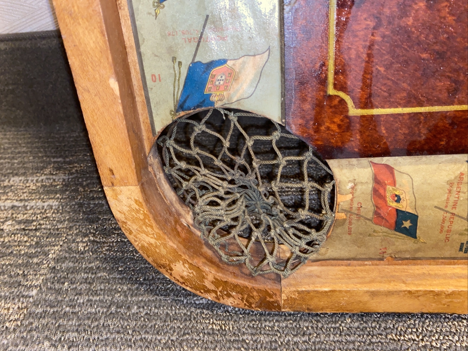 Antique 1913 Archarena Wood Game Board With game Pieces Great Wall Decor