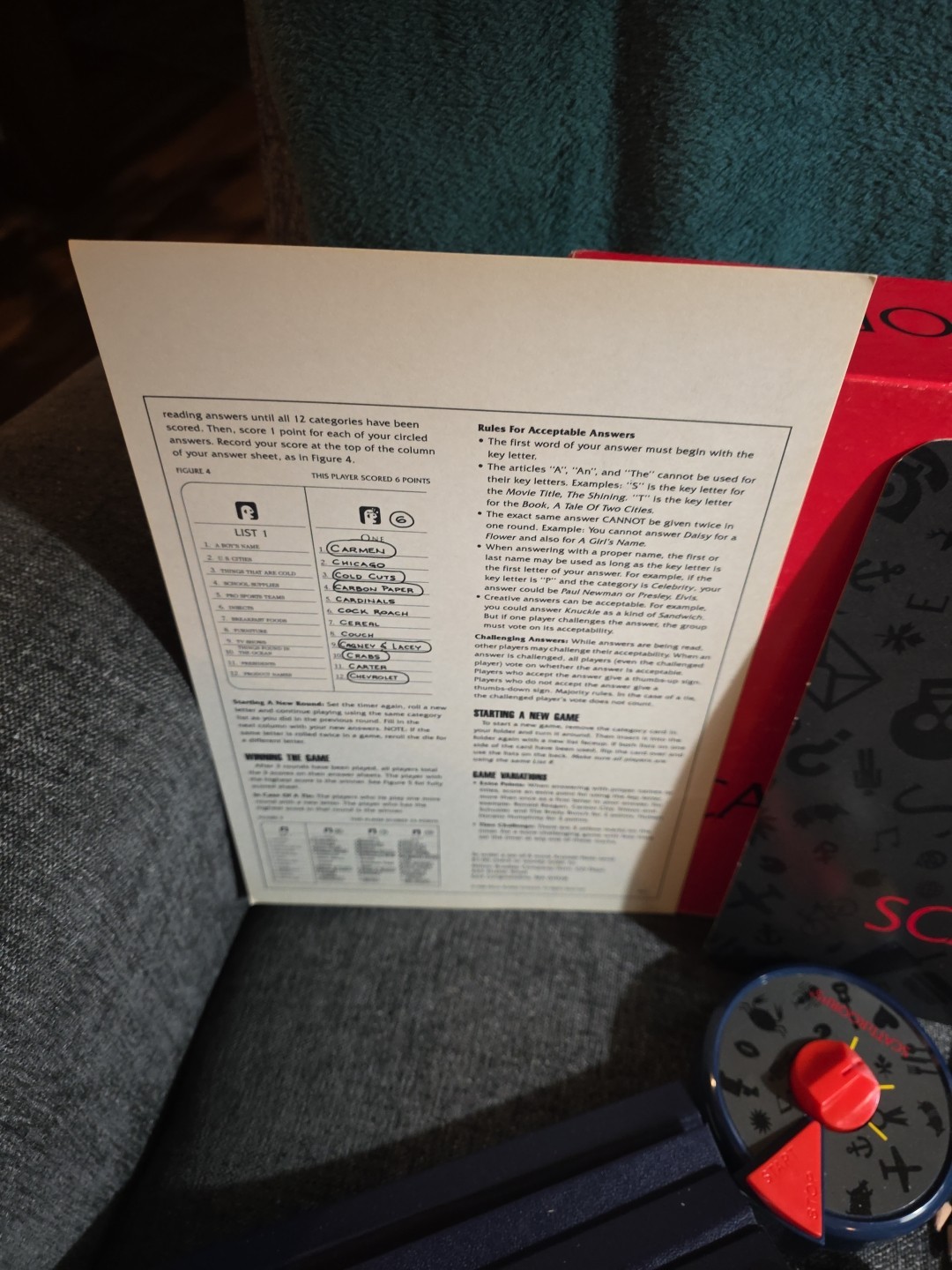 THE GAME of SCATTERGORIES 100% COMPLETE – 1988 Vintage Milton Bradley