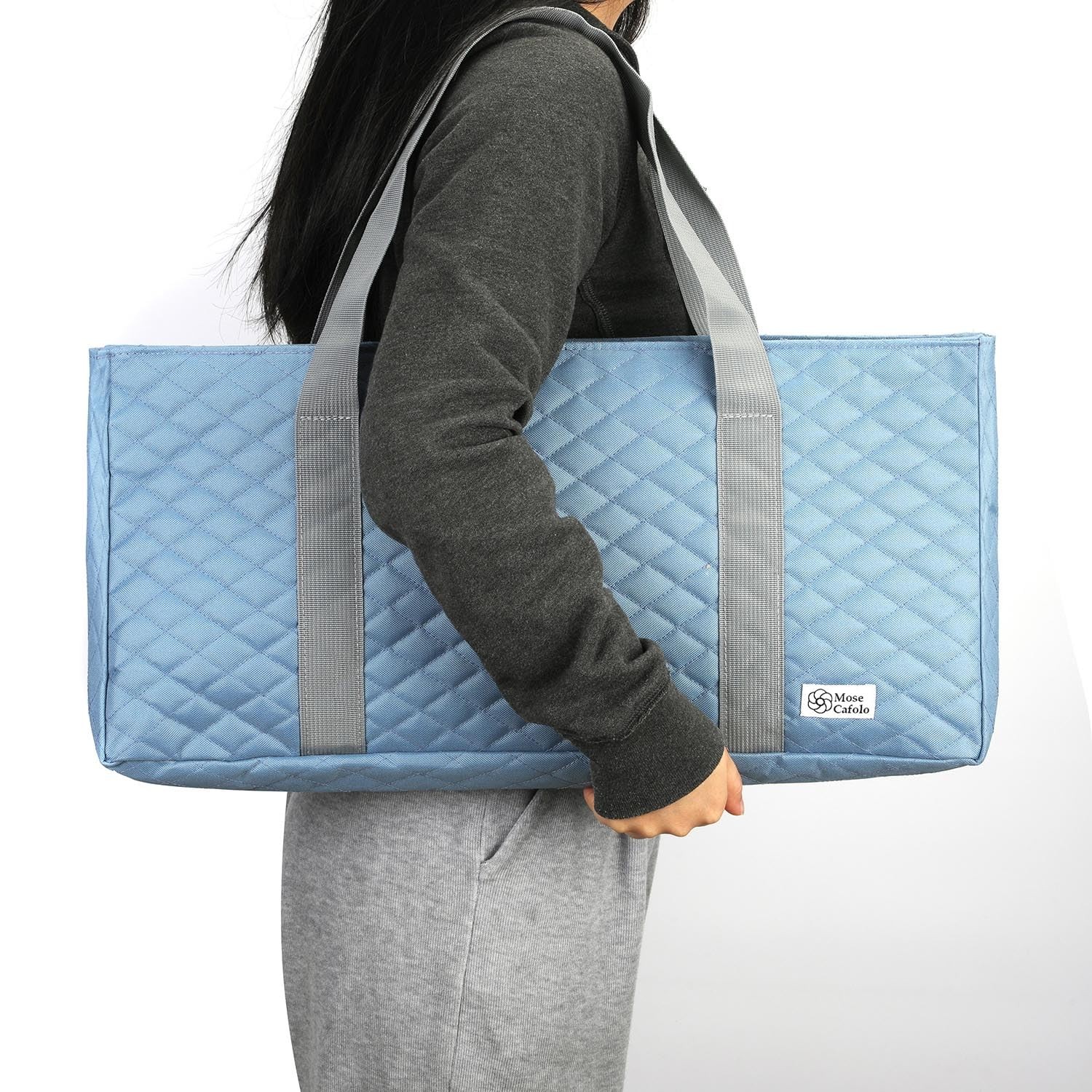 Empty Mahjong Bag Set – Pearl Gray Quilted Soft Case with 2 Wrappers for Amer…