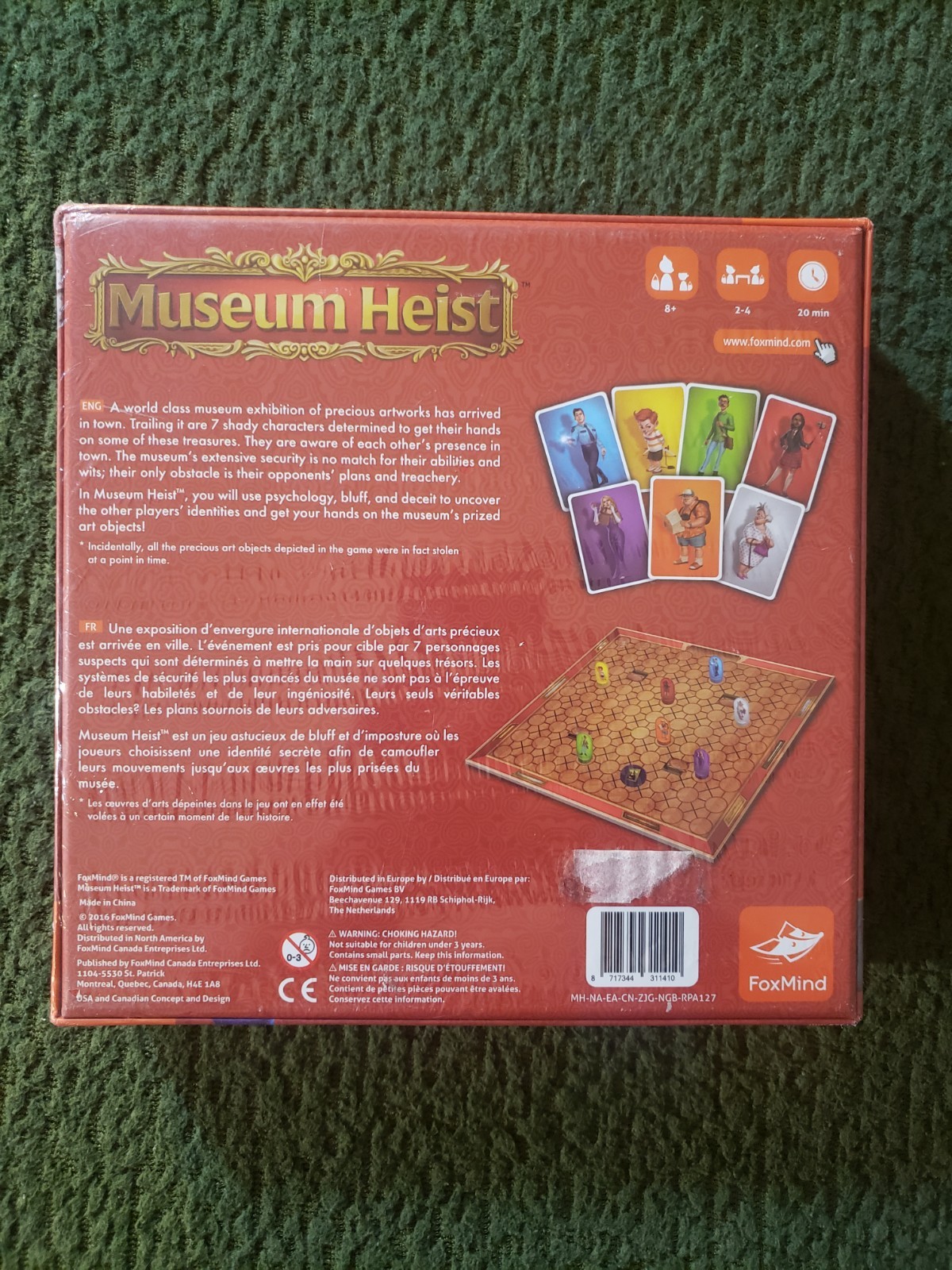 MUSEUM HEIST: A game by Alex Rudolph, 2016 FoxMind Games, wood pieces – NEW