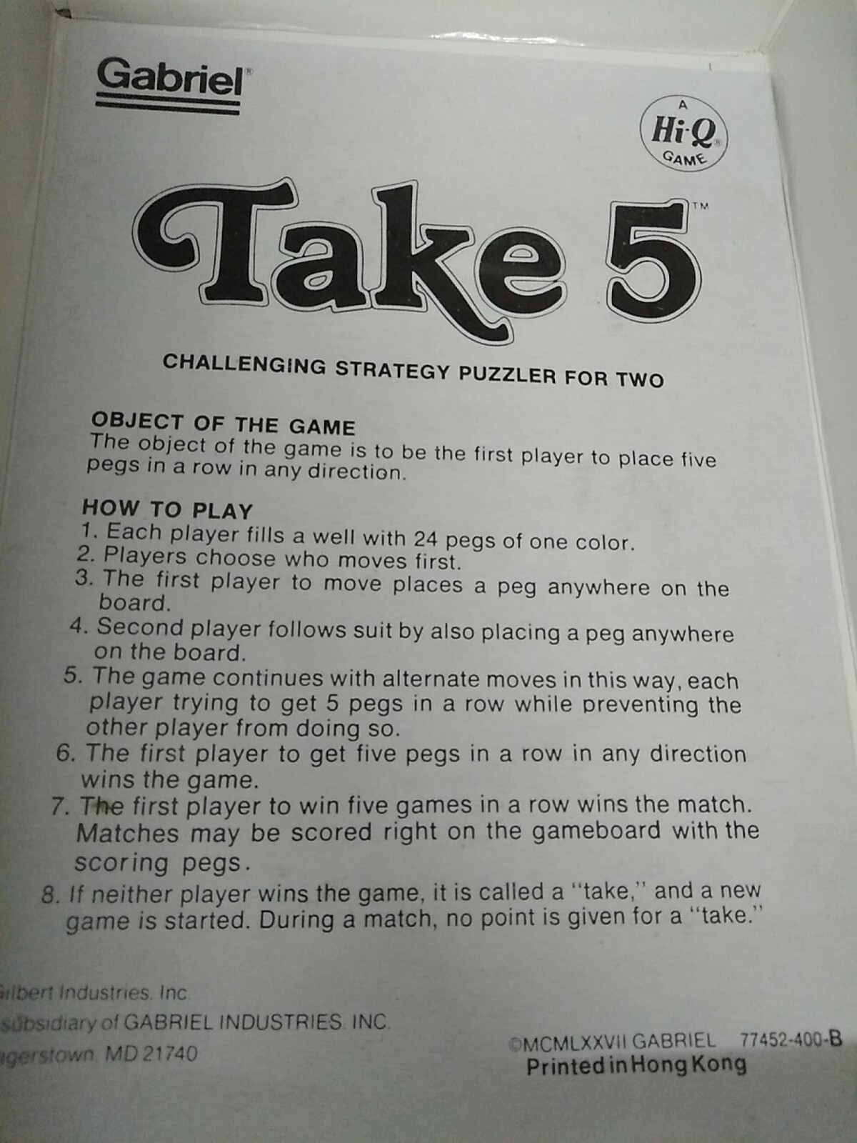 Gabriel Take 5 Plus Pressman Think & Jump, Think Through, Think Square 4 Games