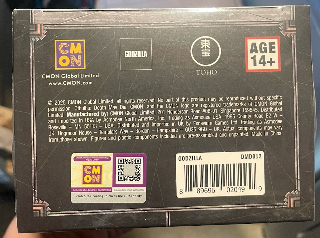 Cthulhu: Death May Die SDCC 2024 Exclusive Godzilla Miniature New Sealed