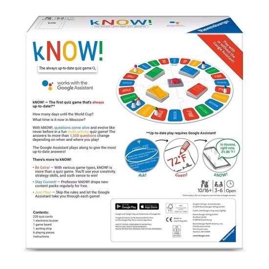 Ravensburger Google kNOW Quiz Game Family Board Game Age 10+, 3-6 Players