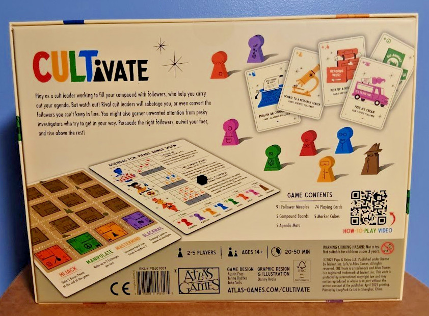 obo CULTivate Board Game .. Atlas Games .. Persuade, Outwit, Rise Above!