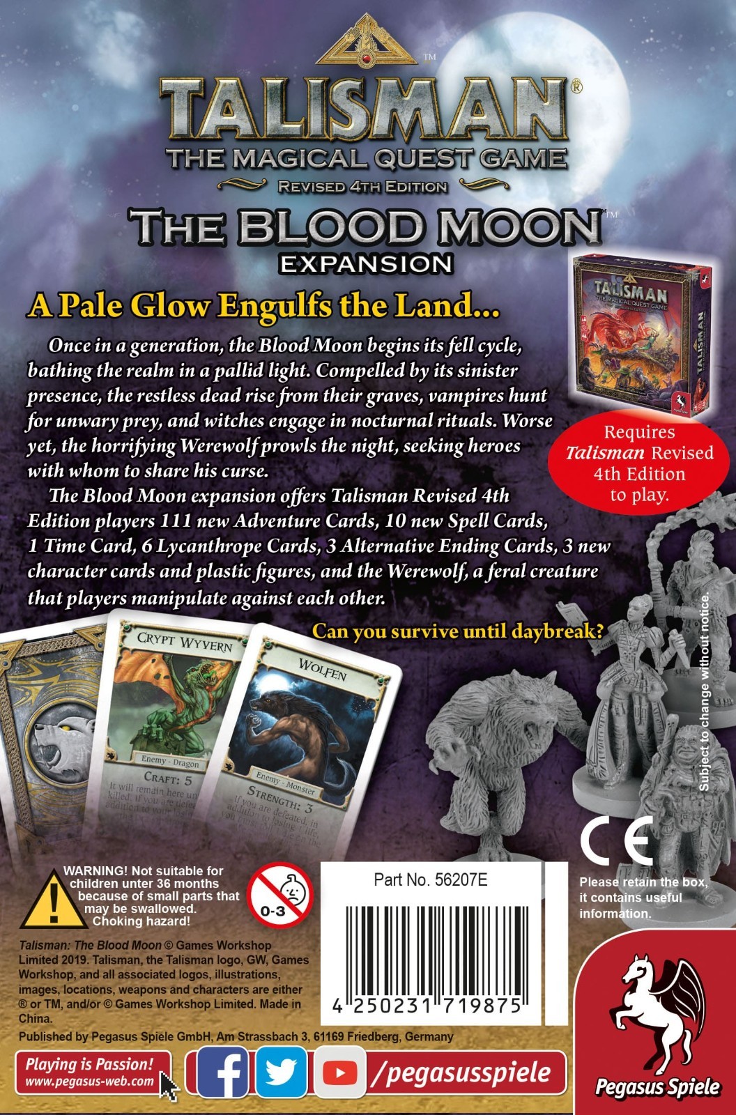 Talisman – Revised 4th Edition – The Blood Moon Expansion – Pegasus Spiele – NEW