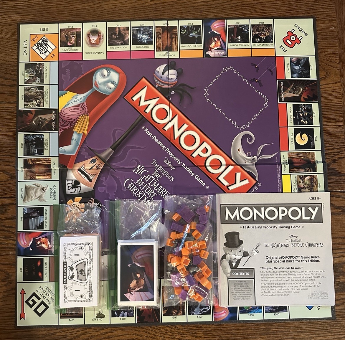 Monopoly Boardgame Tim Burton Nightmare Before Christmas 2015 Collectible READ
