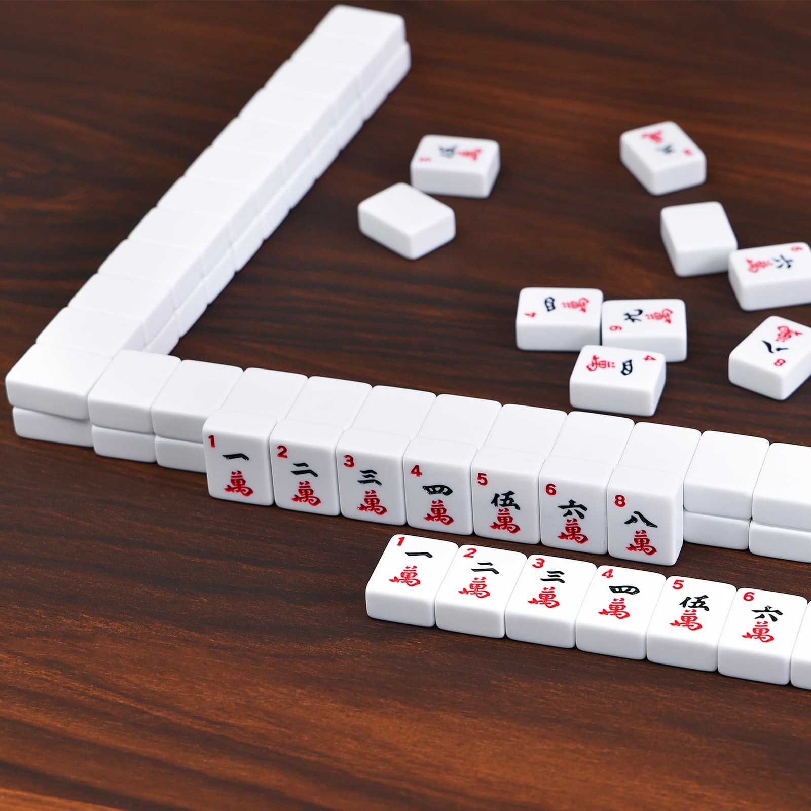 ZGME American Mahjong Set,166 White Tiles with Blue Bag and 1 inch, Deep