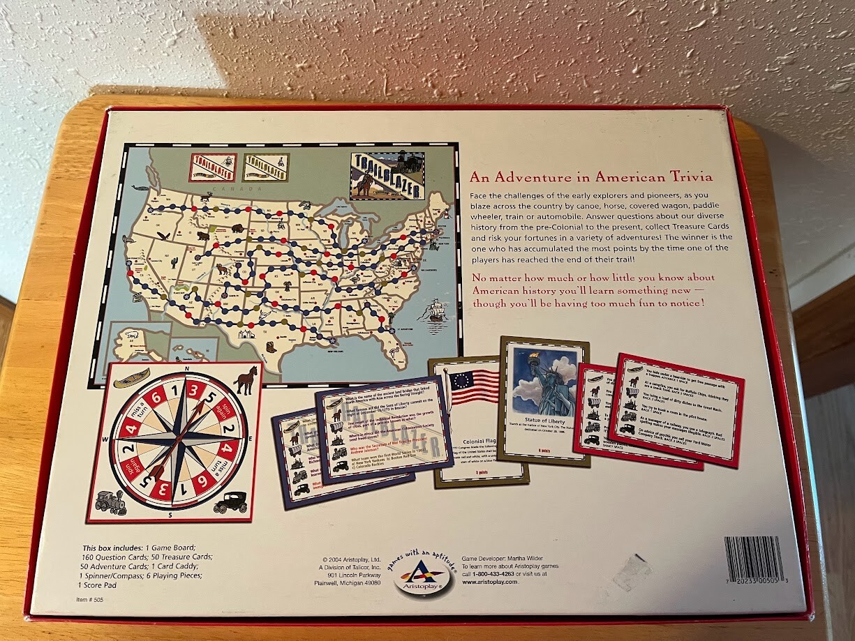 Trailblazer Trivia Board Game, Aristoplay, 2004