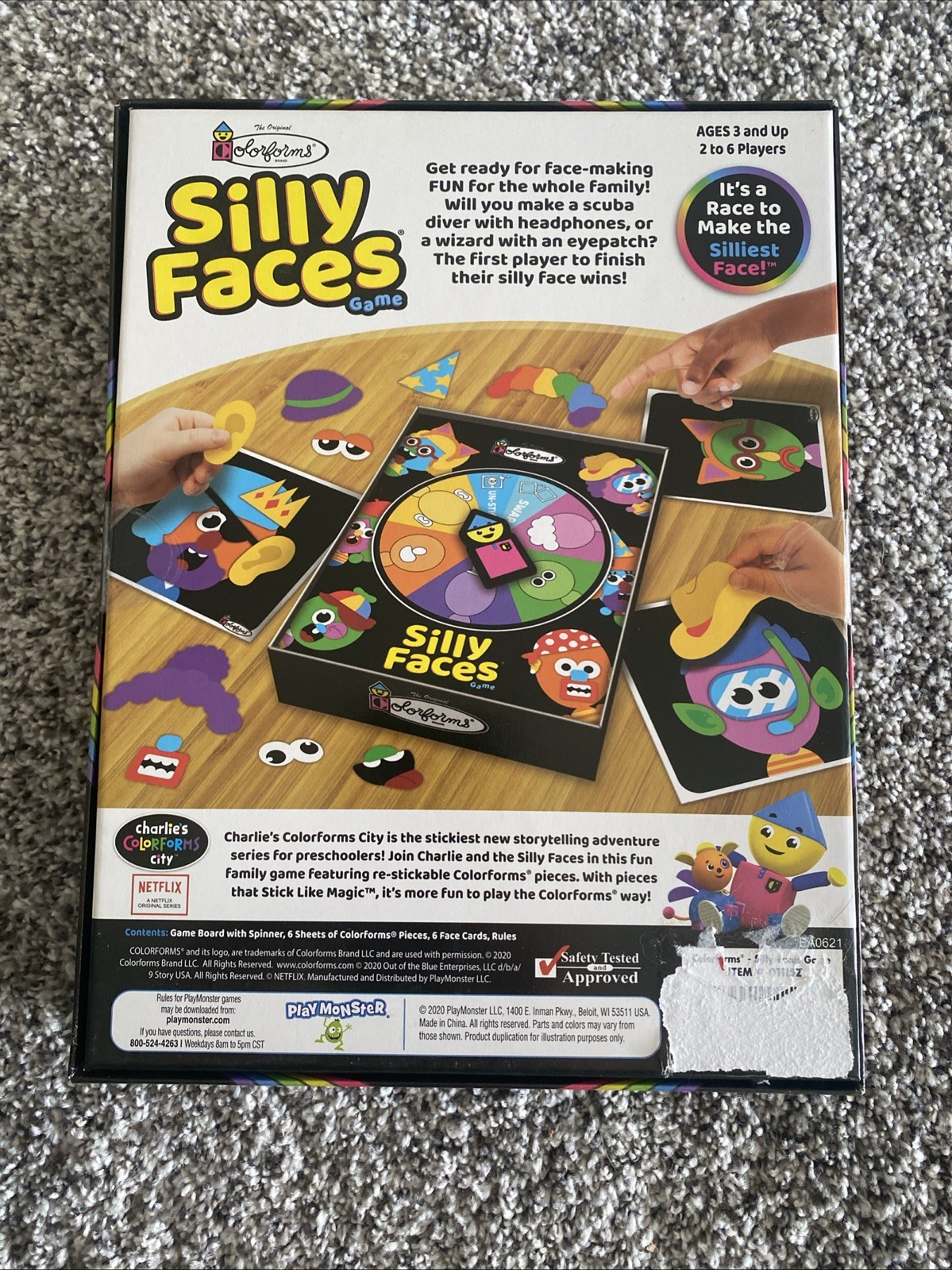 The Colorforms Silly Faces Game • 2 to 6 Players 3+ Damaged Box New