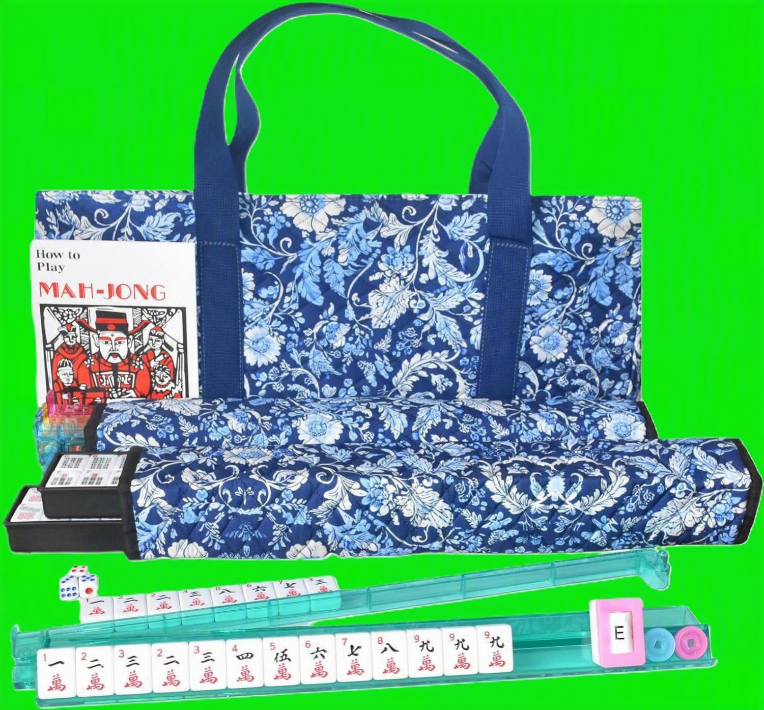 American Mahjong Set 166 Premium White Tiles, 4 All-in-One with Carrying Bag