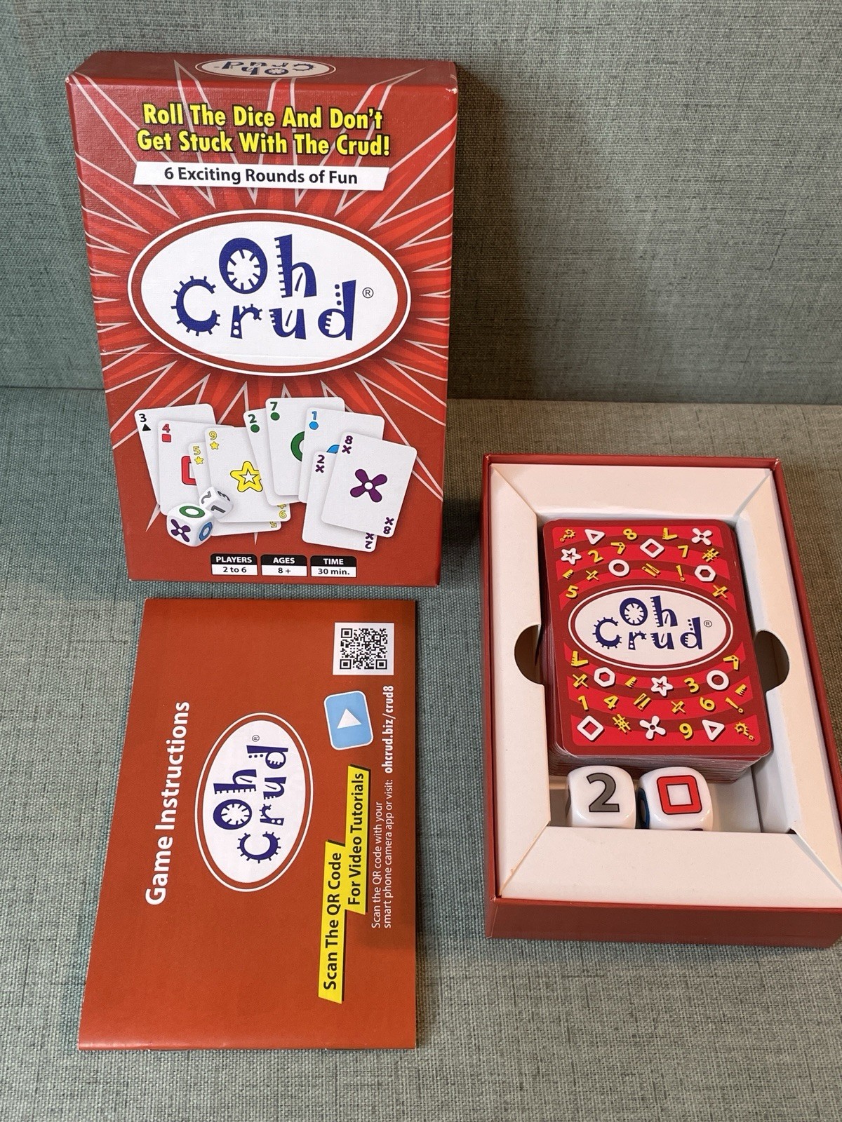 Oh Crud Card & Dice Game for 2 to 6 Players Strategy Card Game Fun Complete
