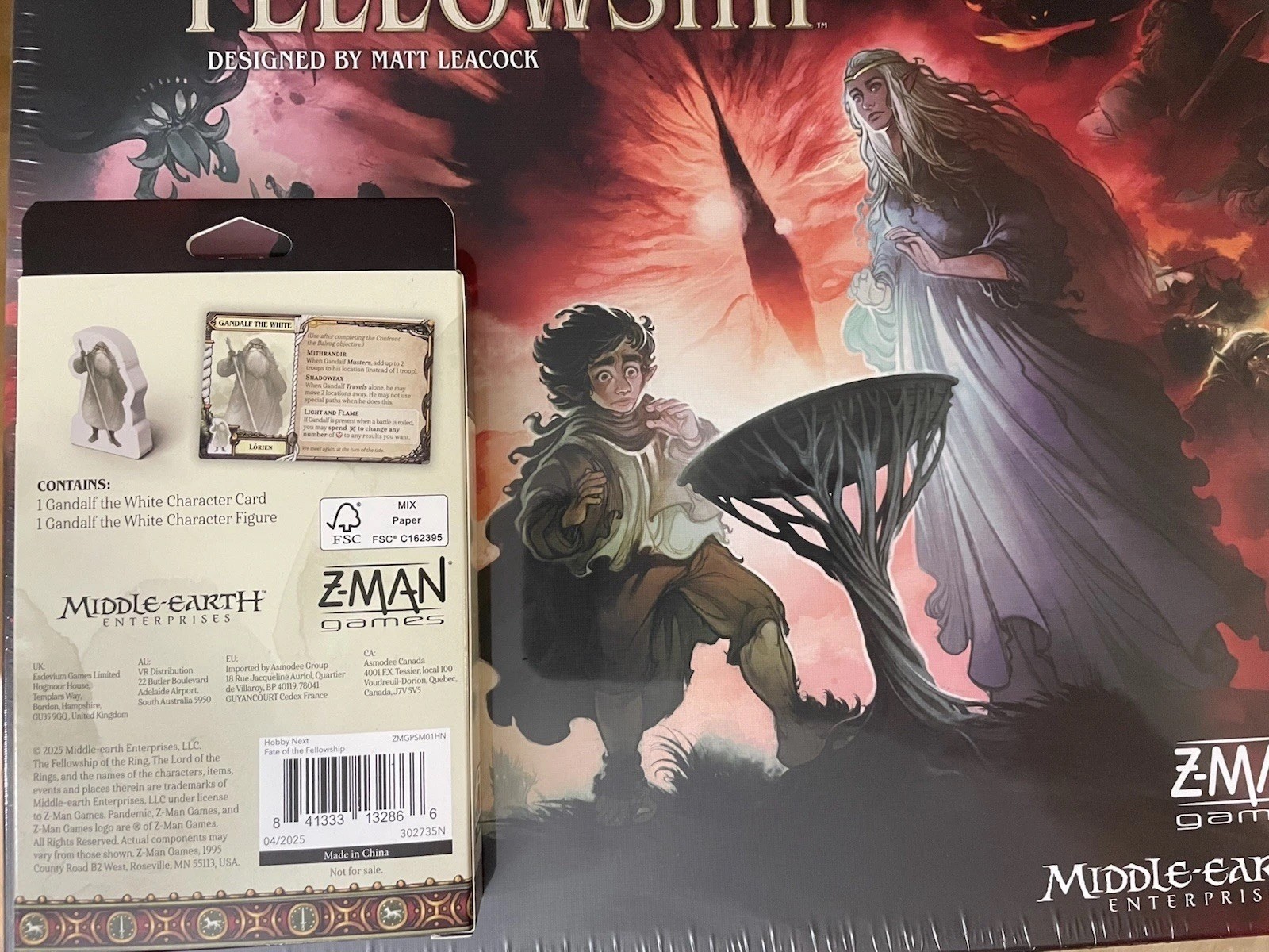 Lord of the Rings Fate of the Fellowship Board Game + Gandalf the White Promo