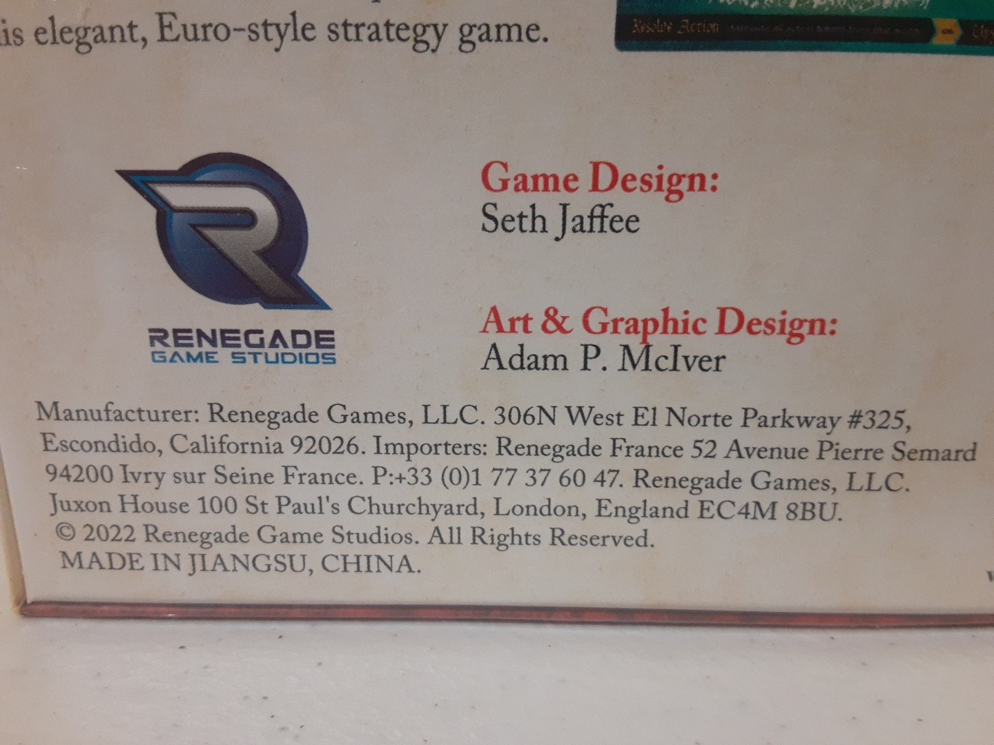 shrink CRUSADERS THY WILL BE DONE Board Game Renegade Studios English