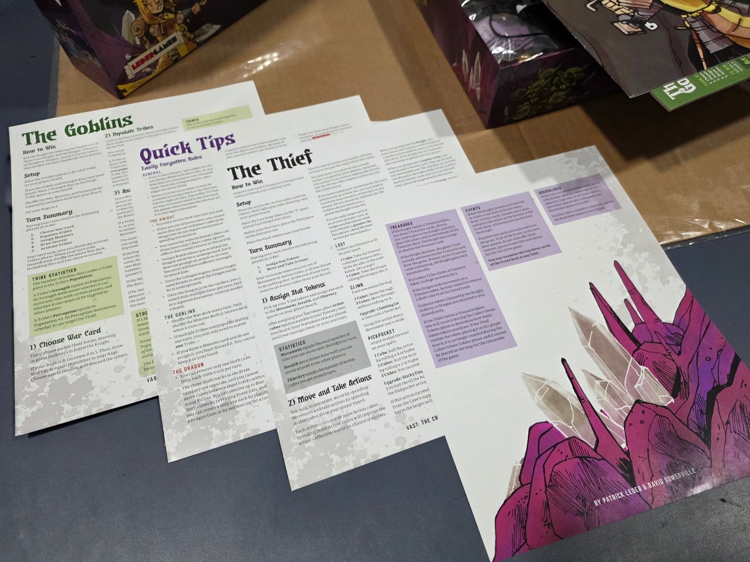 Vast: The Crystal Caverns Leder Games Board Game 1-5 Players Ages 10+ 2017