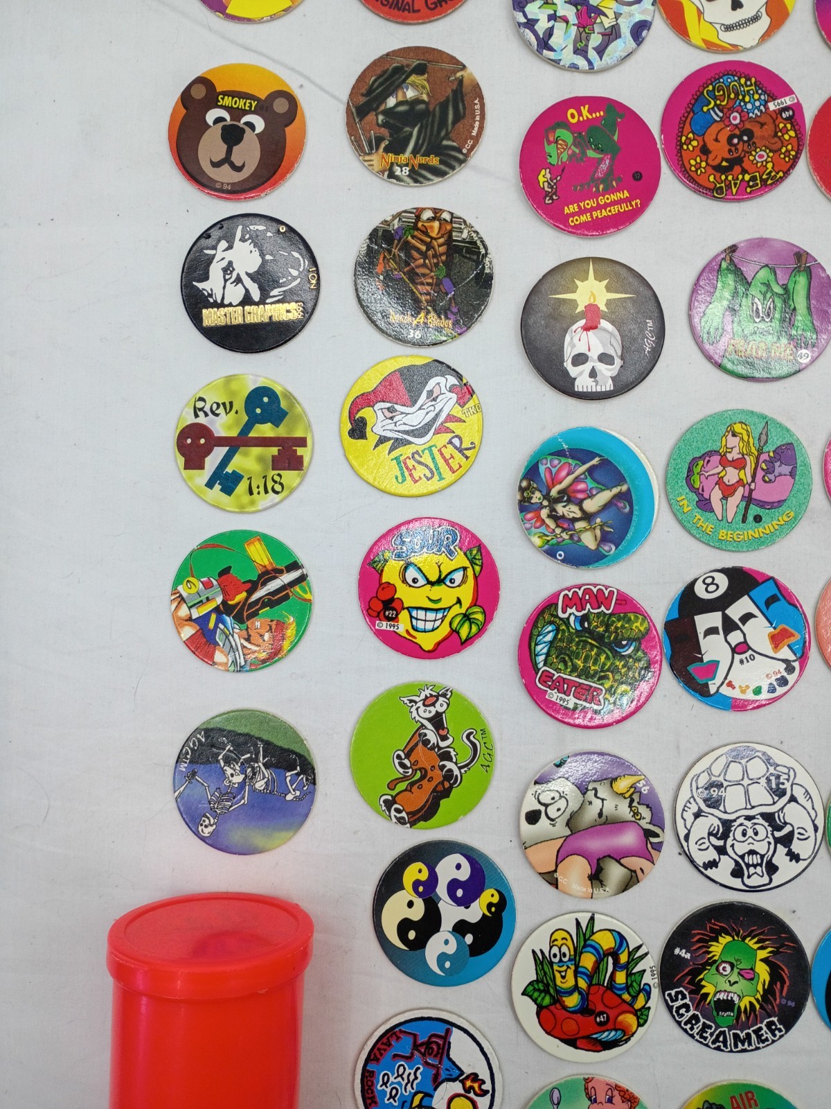 Lot of 220 Pogs / Milk Caps, Vintage 1990s Retro Nostalgia! Mix Take A Look!