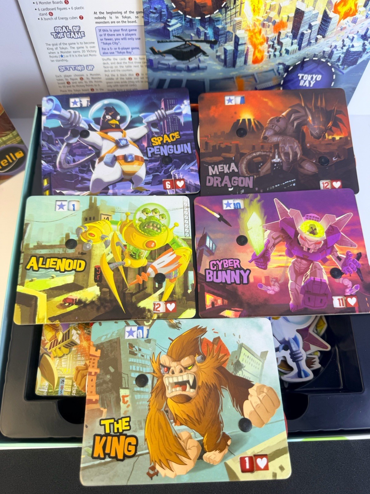 King Of Tokyo Richard Garfield Board Game with Halloween & Power Up Expansions!
