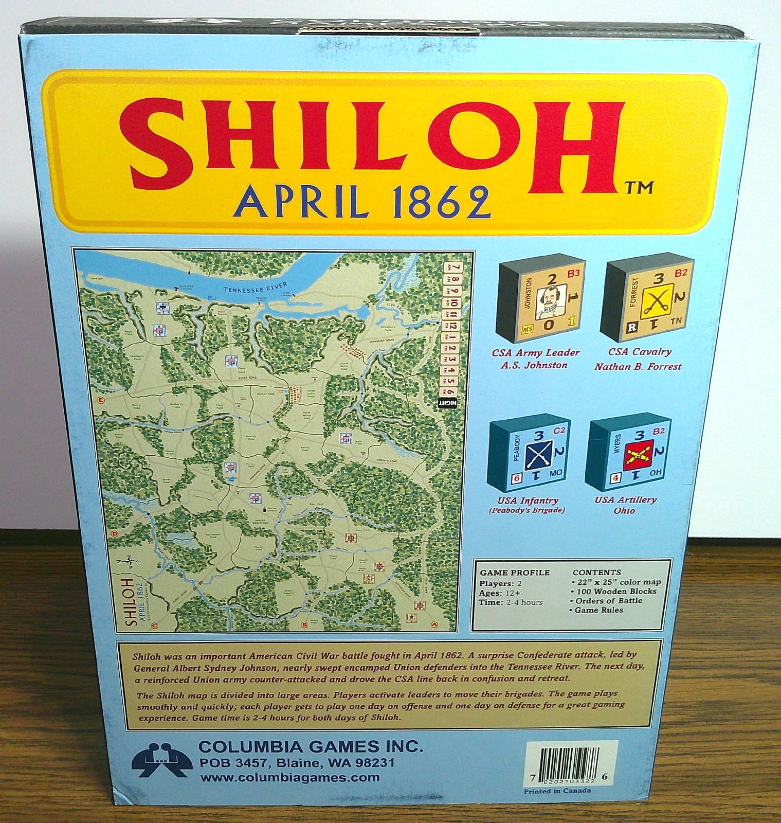 Columbia Games Shiloh April 1862 Board Game