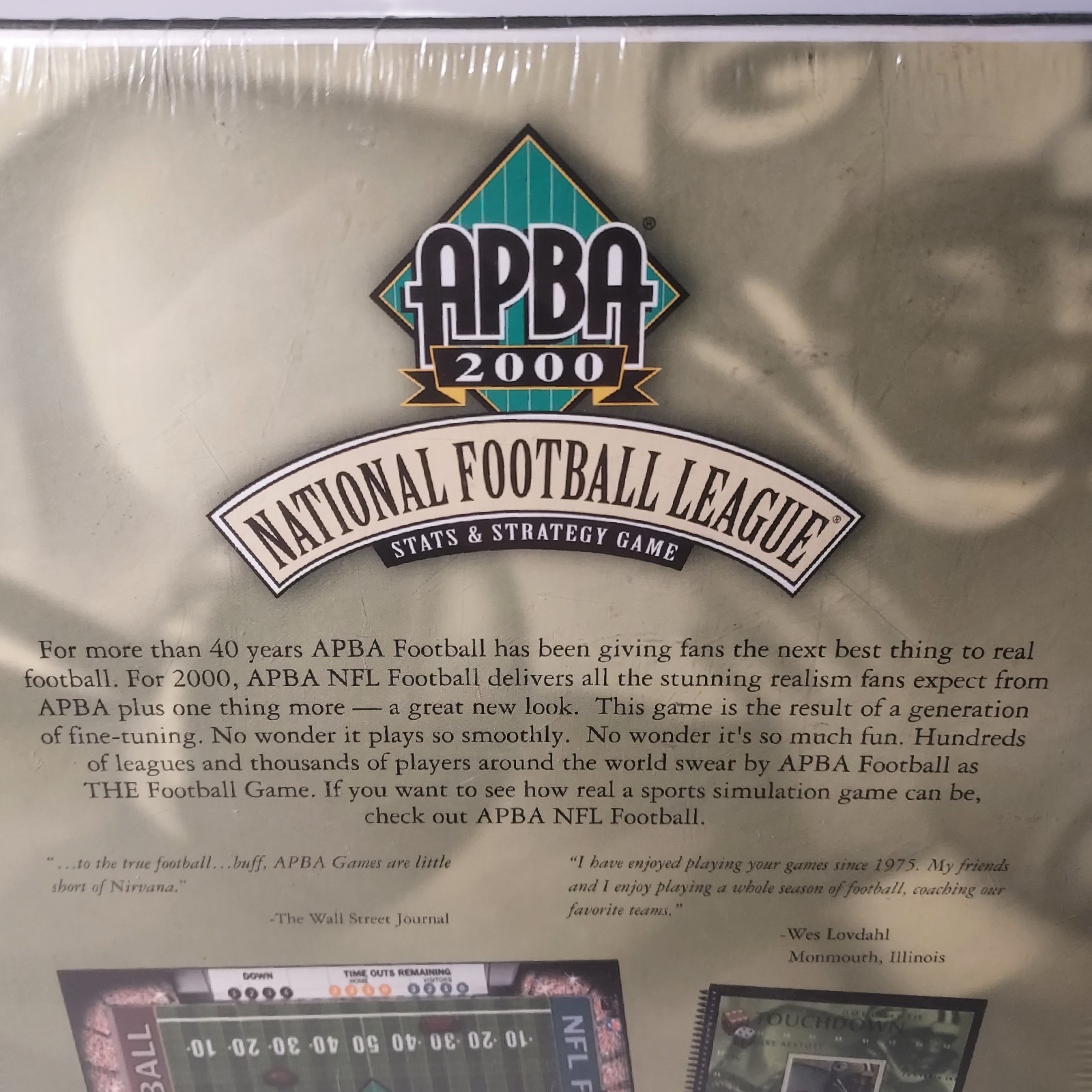 APBA 2000 National Football League NFL Premiere Edition Stats & Strategy Game