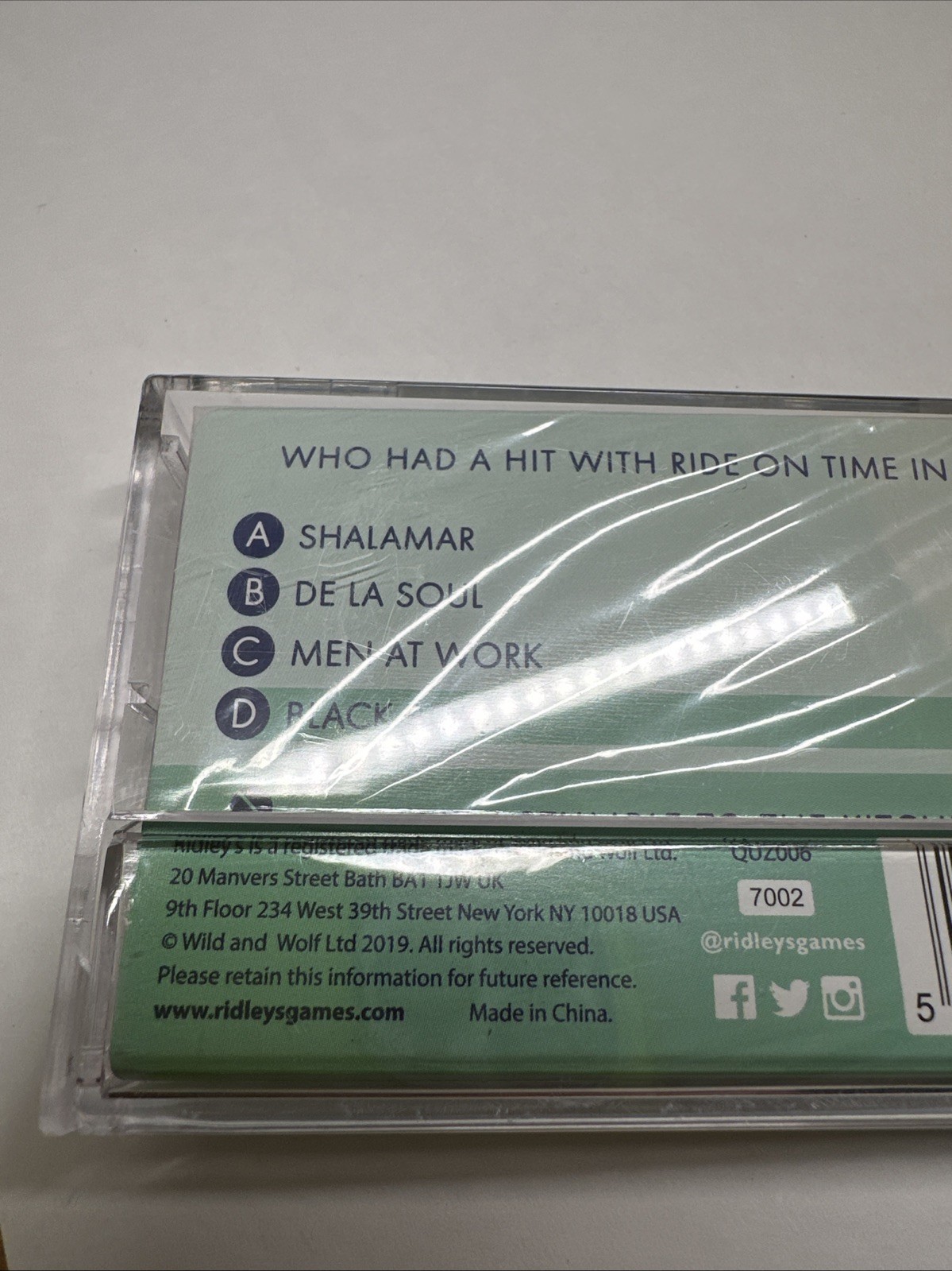 Ridley’s 1980s Music Trivia Game 40 Cards Next Line Challenges