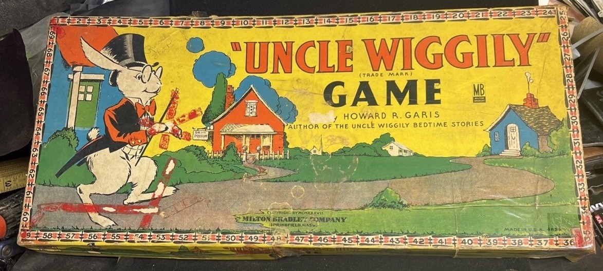Uncle Wiggly Board Game in Box Milton Bradley 1937 Early Version #4829 w Cards