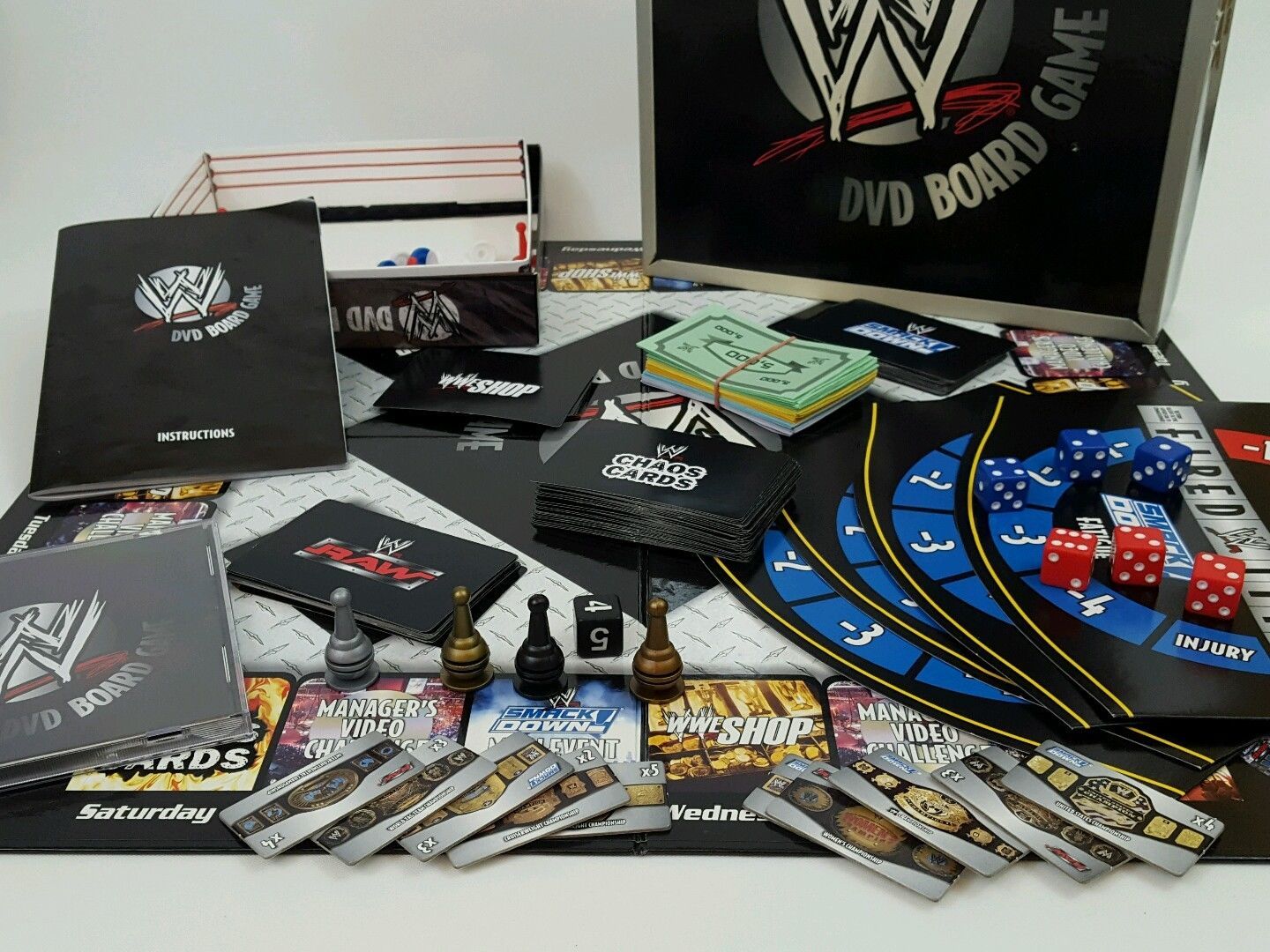 WW World Wrestling DVD Board Game ~ Smack Down ~ WWE Raw Entertainment ~Complete