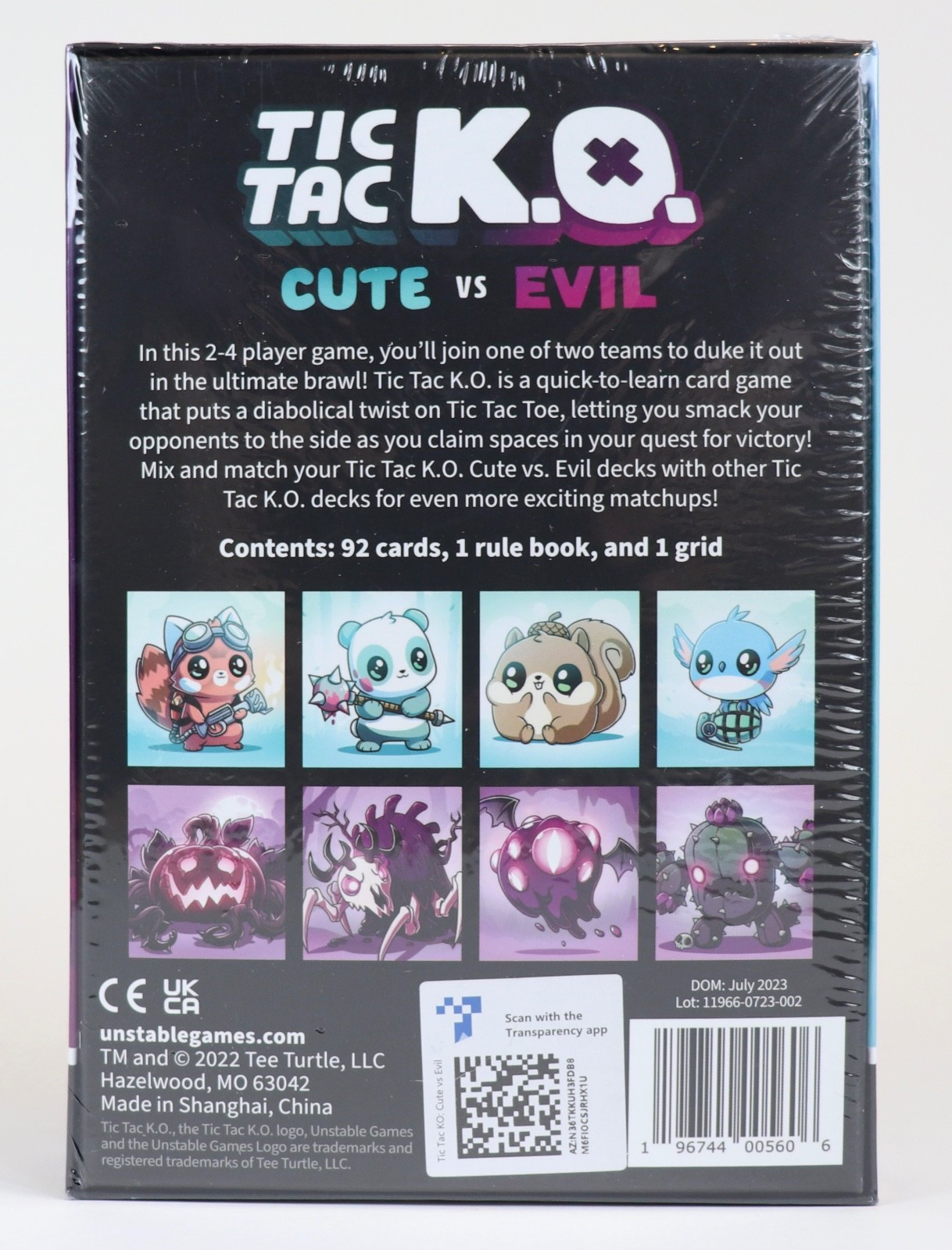 Casting Shadows + Tic Tac KO Cute Vs Evil Unstable Games Strategy 2-4players NEW