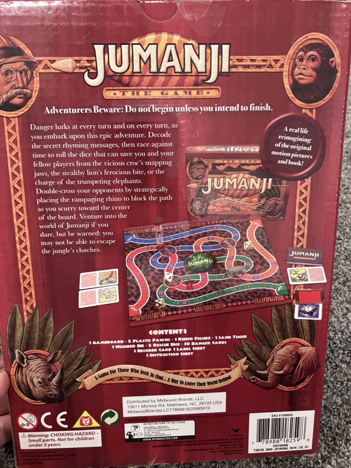 JUMANJI The Game, Board Game Cardinal Classics Edition Retro 90s READ