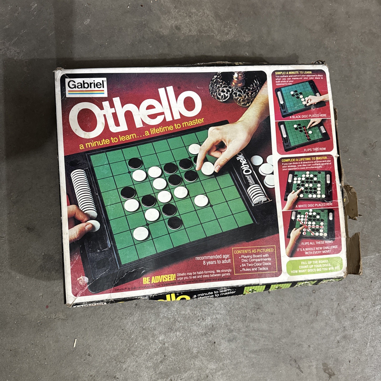 VINTAGE Othello COMPLETE Gabriel 1975 Classic Board Game Strategy