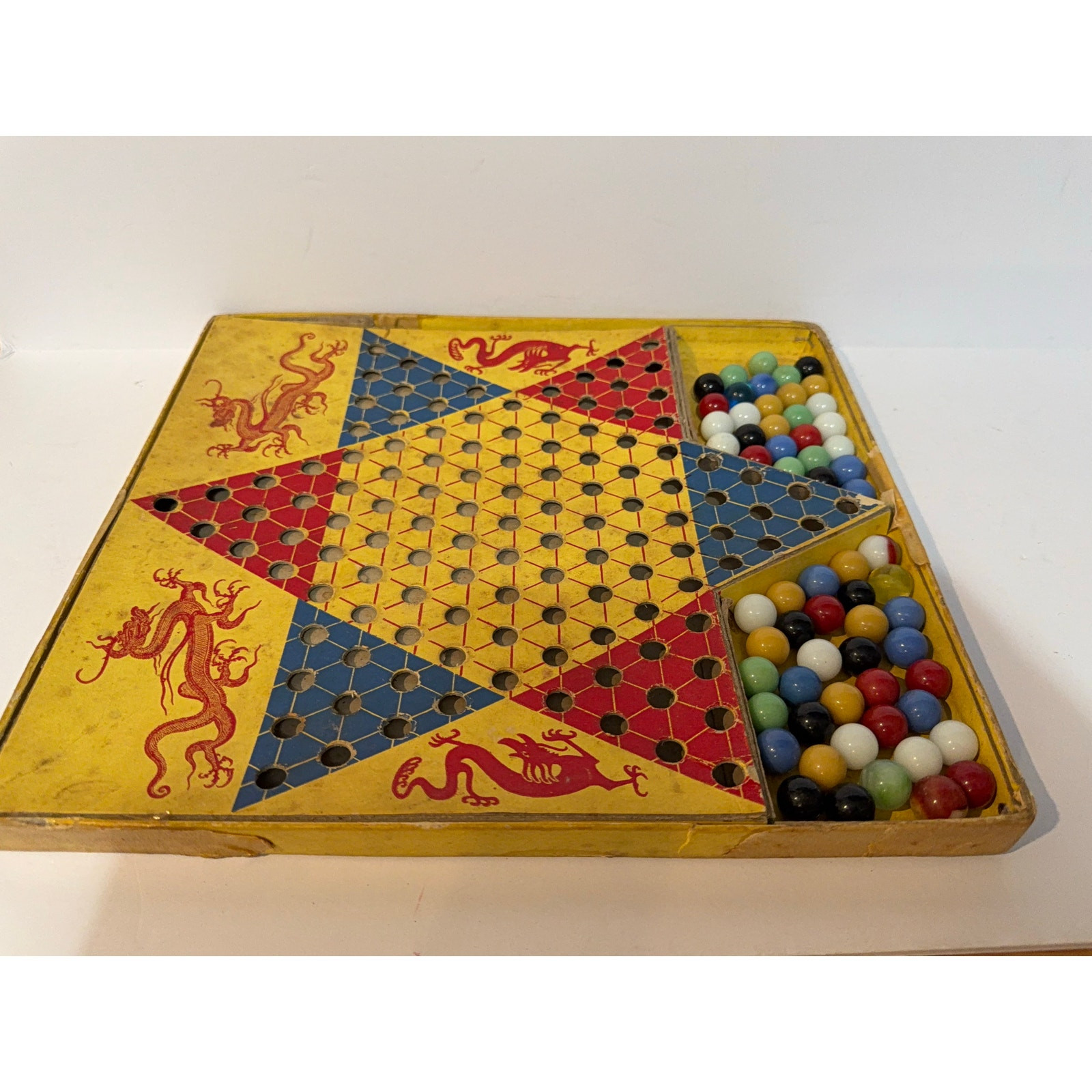 Vintage Chinko Checko Marblo Chinese Checkers with Marbles 1950’s
