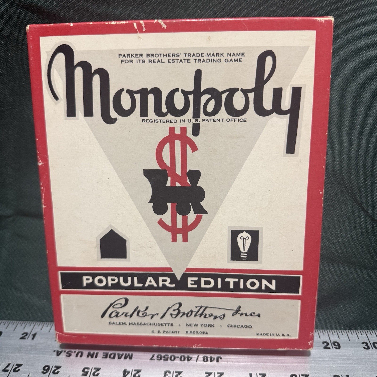 Parker Brothers Monopoly 1951 Board Game Complete with Box Money Cards-NO BOARD