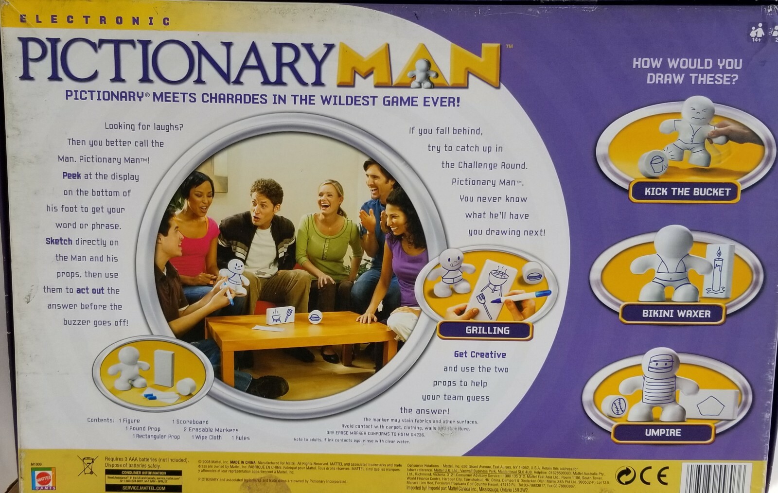 PICTIONARY MAN Electronic Game Board Complete Draw Act Out Party Charades