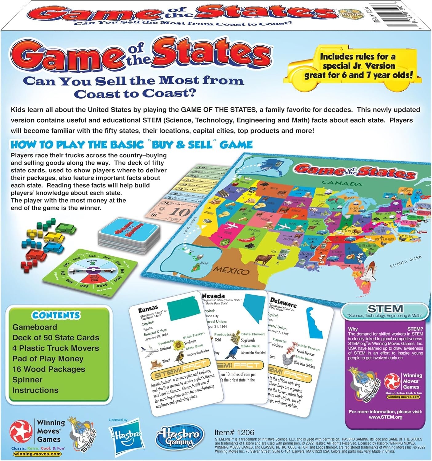 Game of the States Board Game – Family Game Night Kids 8+ & Adults