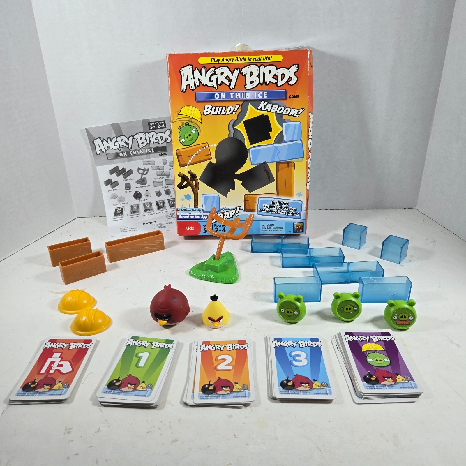 Mattel ANGRY BIRDS On Thin Ice Board Game 95% Complete MISSING 2 lg girders, TNT