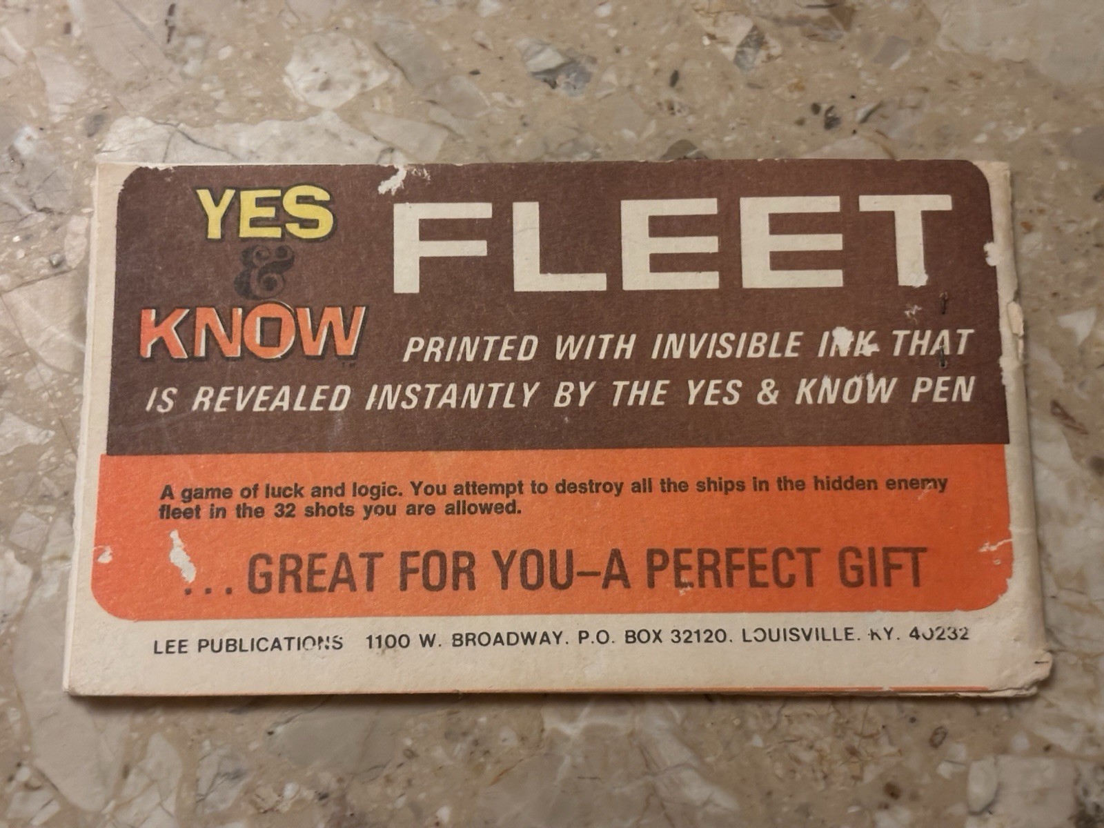 Vintage Yes & Know Invisible Ink Game Book Fleet Edition Lee Publications 1970z