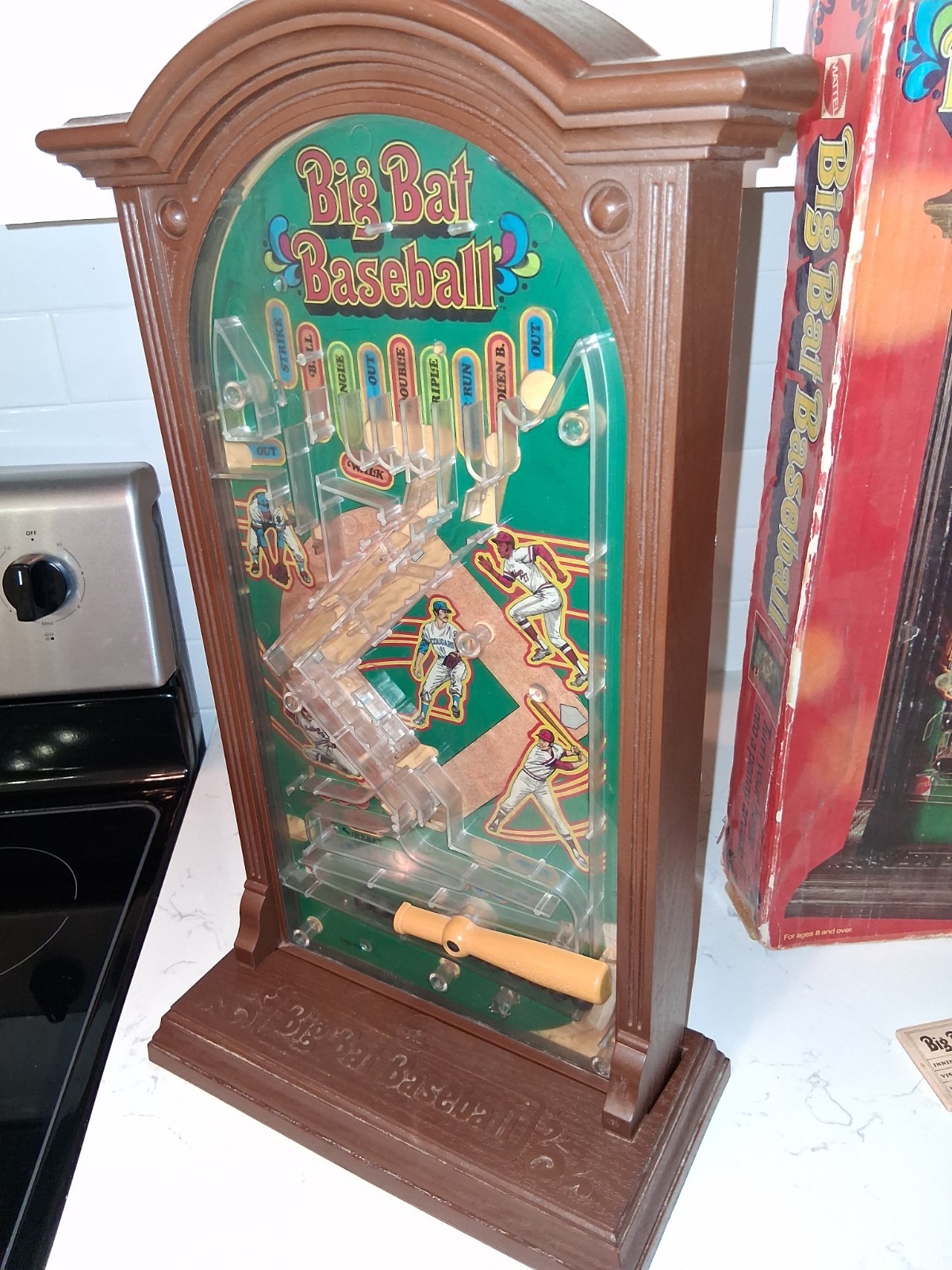 Vintage 1975 Mattel Big Bat Baseball Game Arcade/Pinball Style Complete Working*
