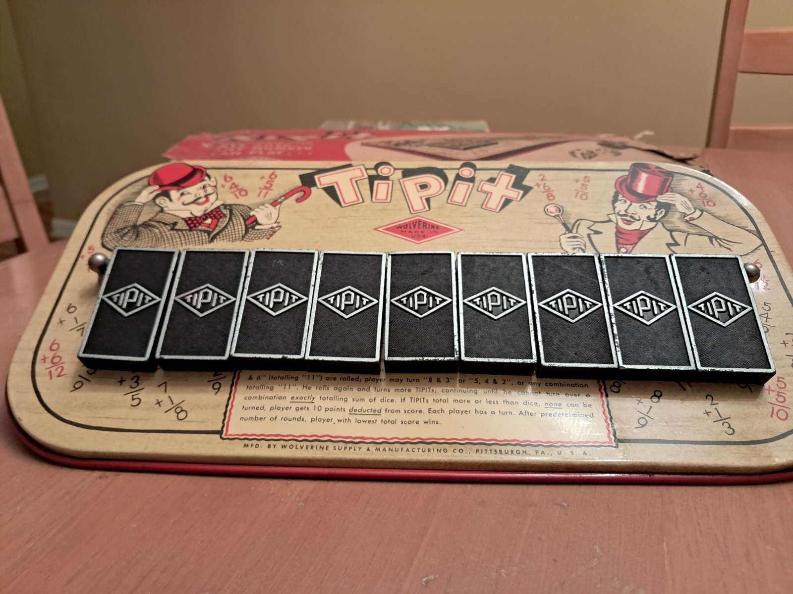 2 Vintage board games/tin toy Tipit by Wolverine & Fox and Hounds
