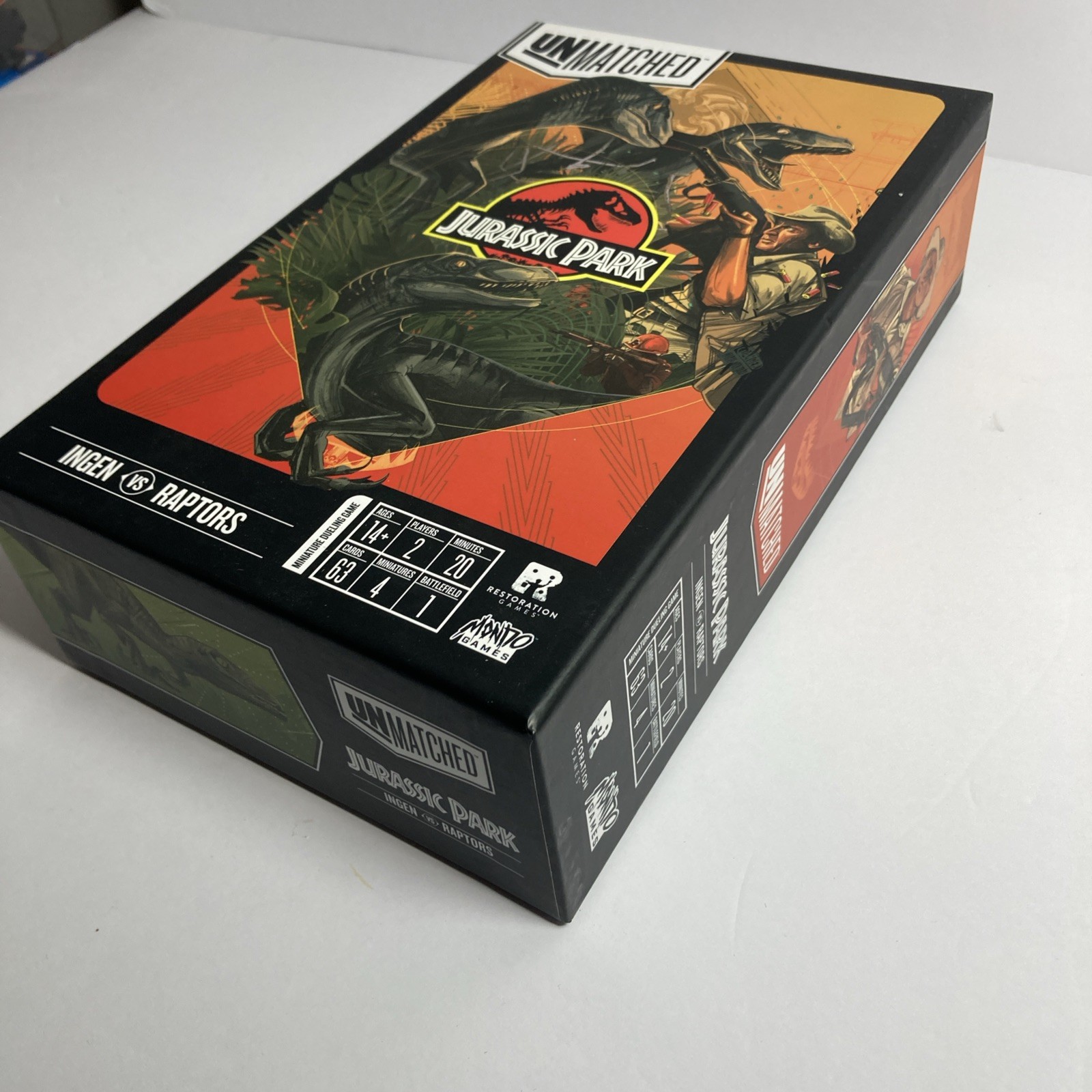 Unmatched Jurassic Park Ingen Vs Raptors Board Game Mondo/Restoration games READ