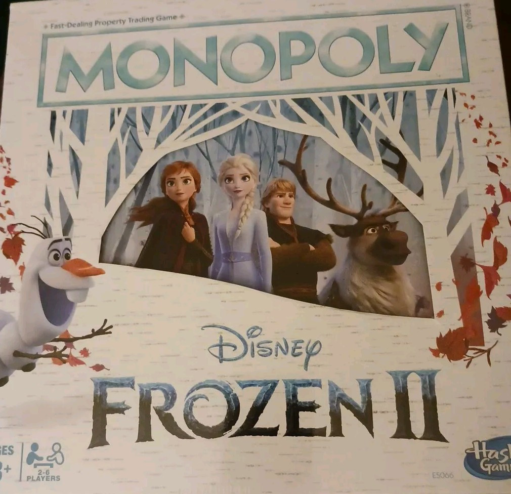 2018 HASBRO DISNEY’s FROZEN II MONOPOLY GAME NIB SEALED! Back Of Box Dented