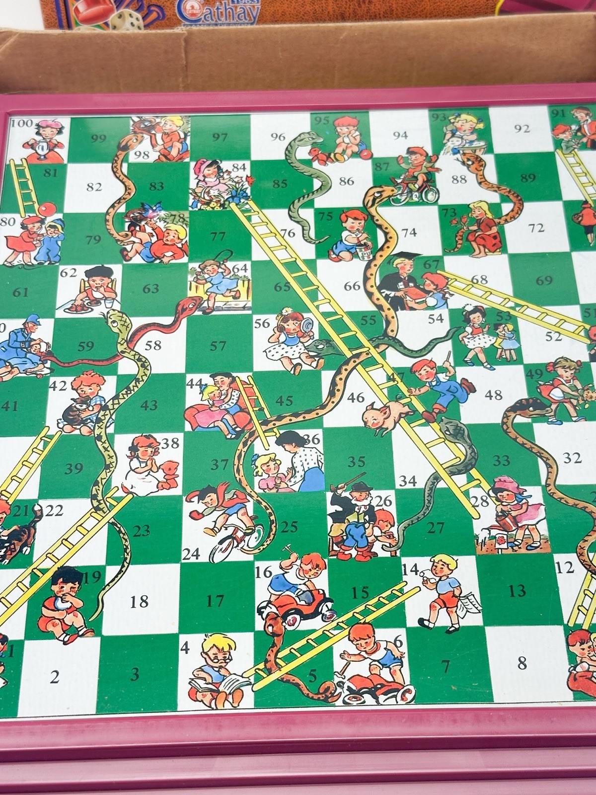 Cathay No. 975N Vintage Magnetic Snakes And Ladders Boardgame COMPLETE Travel