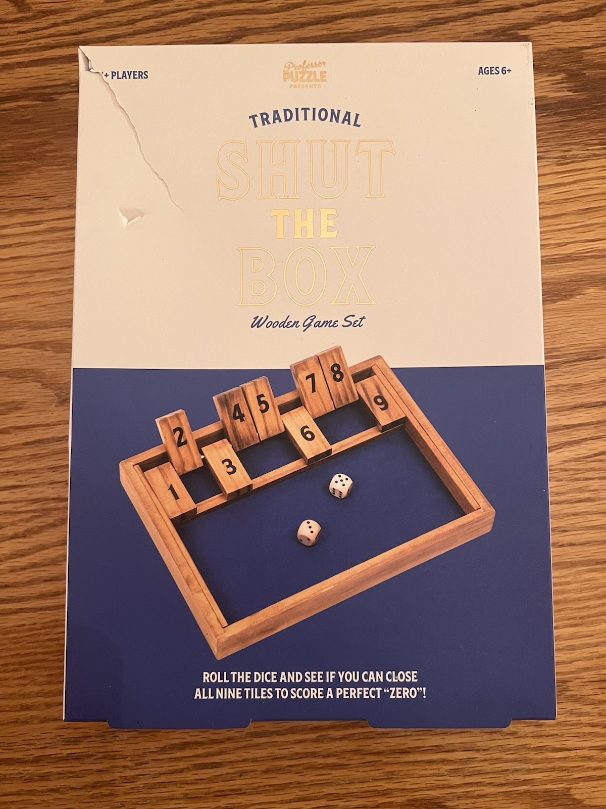 Traditional Shut The Box Wooden Dice Game Set New in Box Classic Strategy