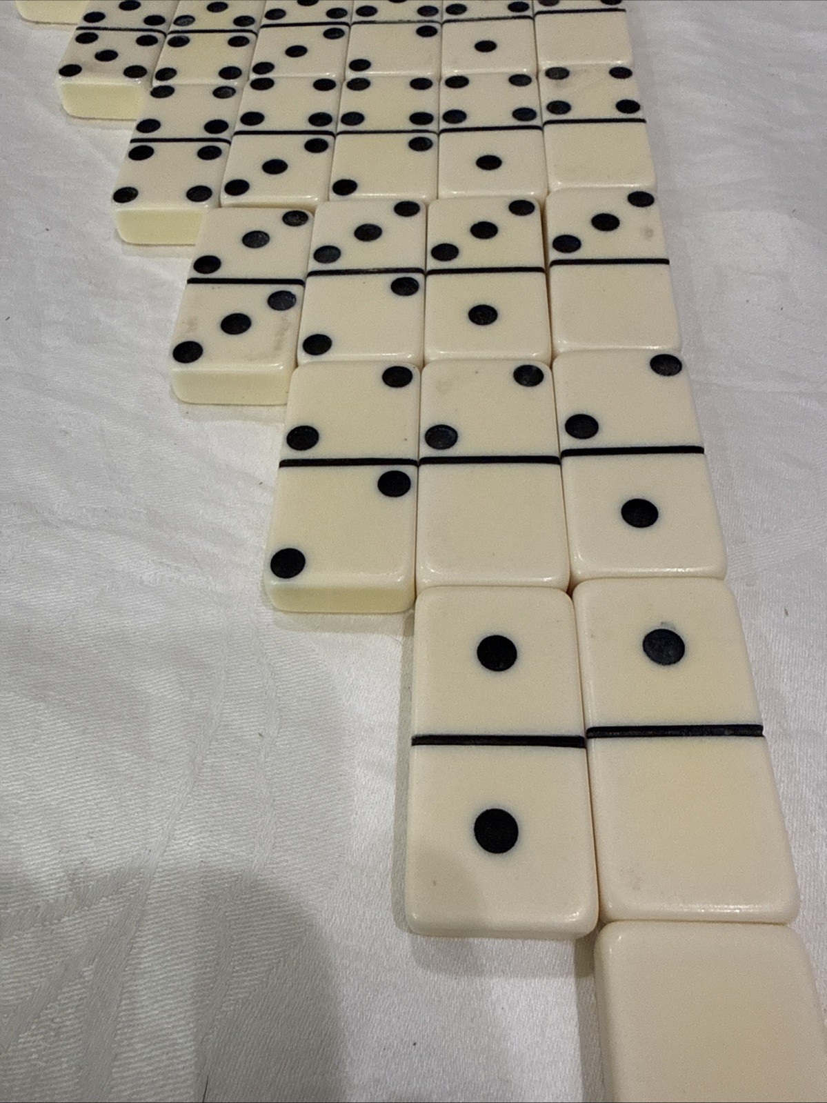 Vintage Puremco No. 716 Marblelike Extra Thick Dominoes Black & White * Free S/H